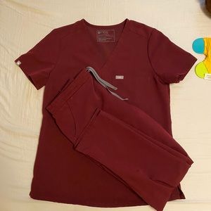 Figs scrubs. Good as new. Limited edition burgundy.